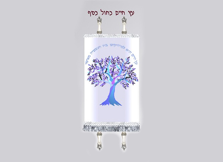 Tree of life silver blue