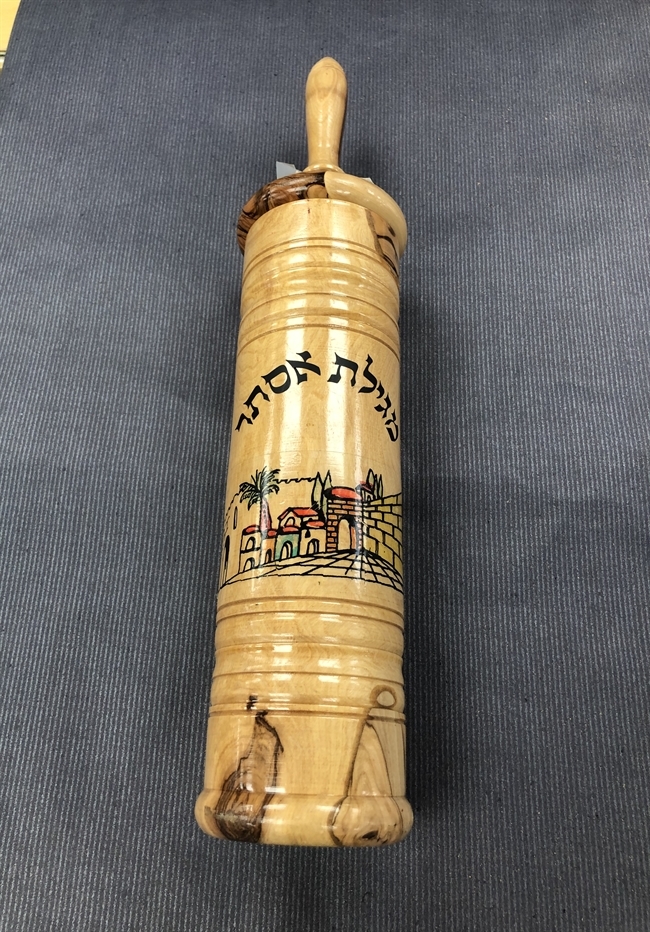 Scroll cases of Esther, an olive tree 24cm