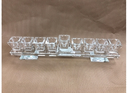 Transparent crystal menorah