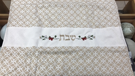 Cover for "Shabbat" plate with a beige shade flower
