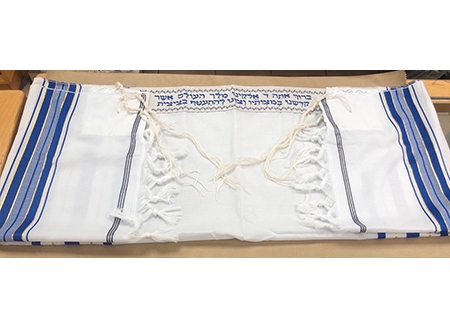 Tallit for ages 9-12 blue silver