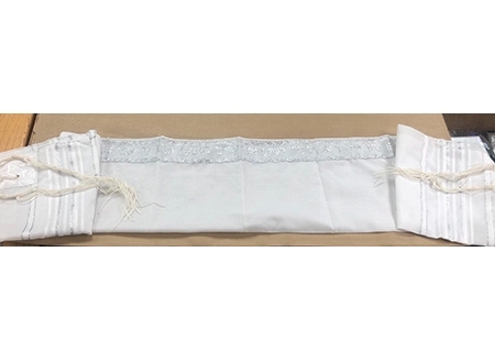 Tallit for ages 4-9 white silver
