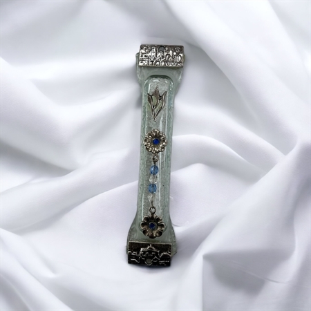 Mezuzah holder made of glass - 10 cm